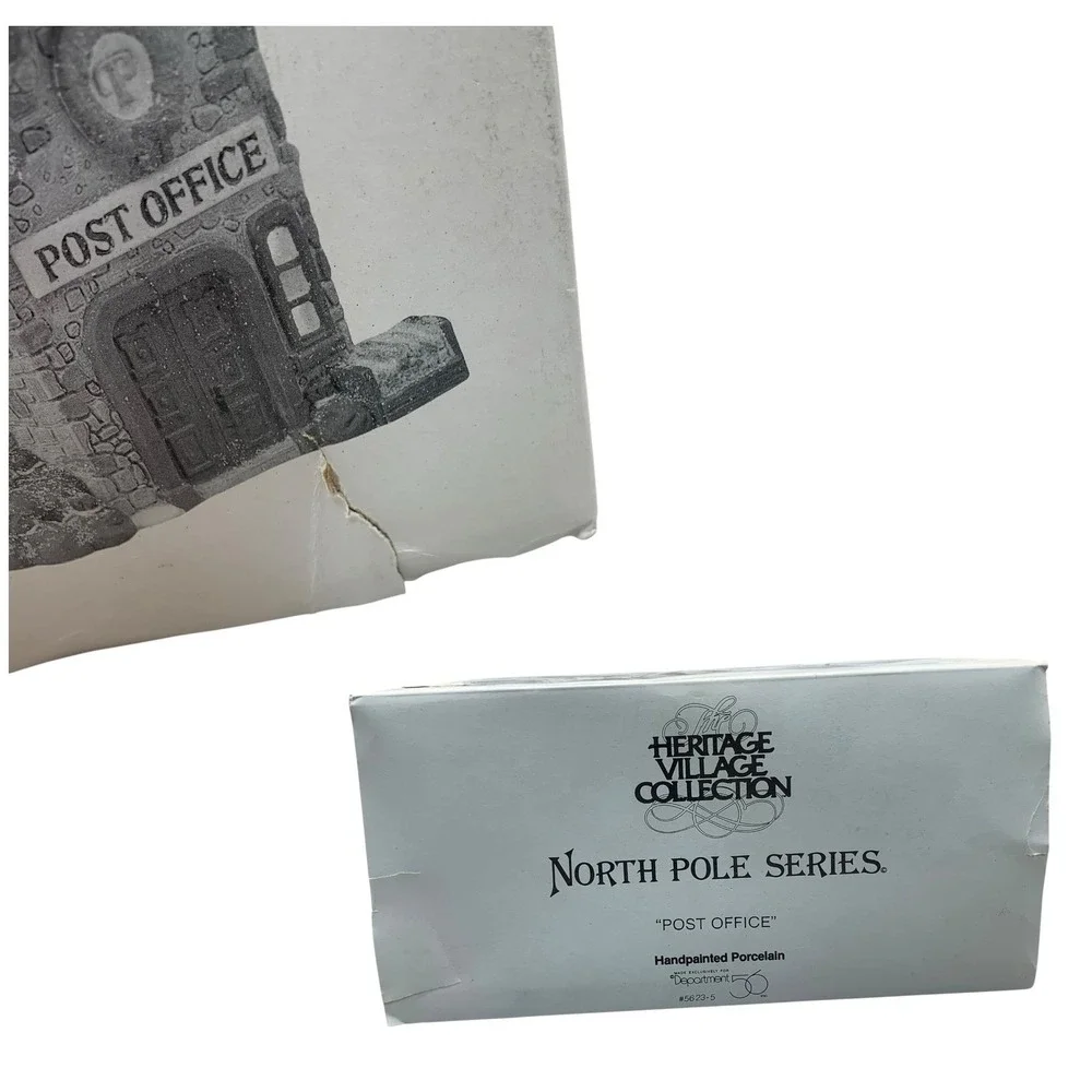 Vitg Dept 56 Heritage Village North Pole Post Office 5623-5 Porcelain Light 1992